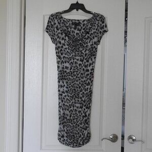 INC Leopard Print Ruched Dress Small